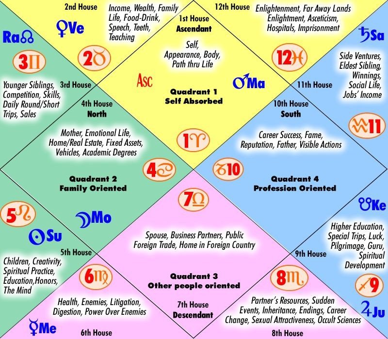 Ho to read vedic chart