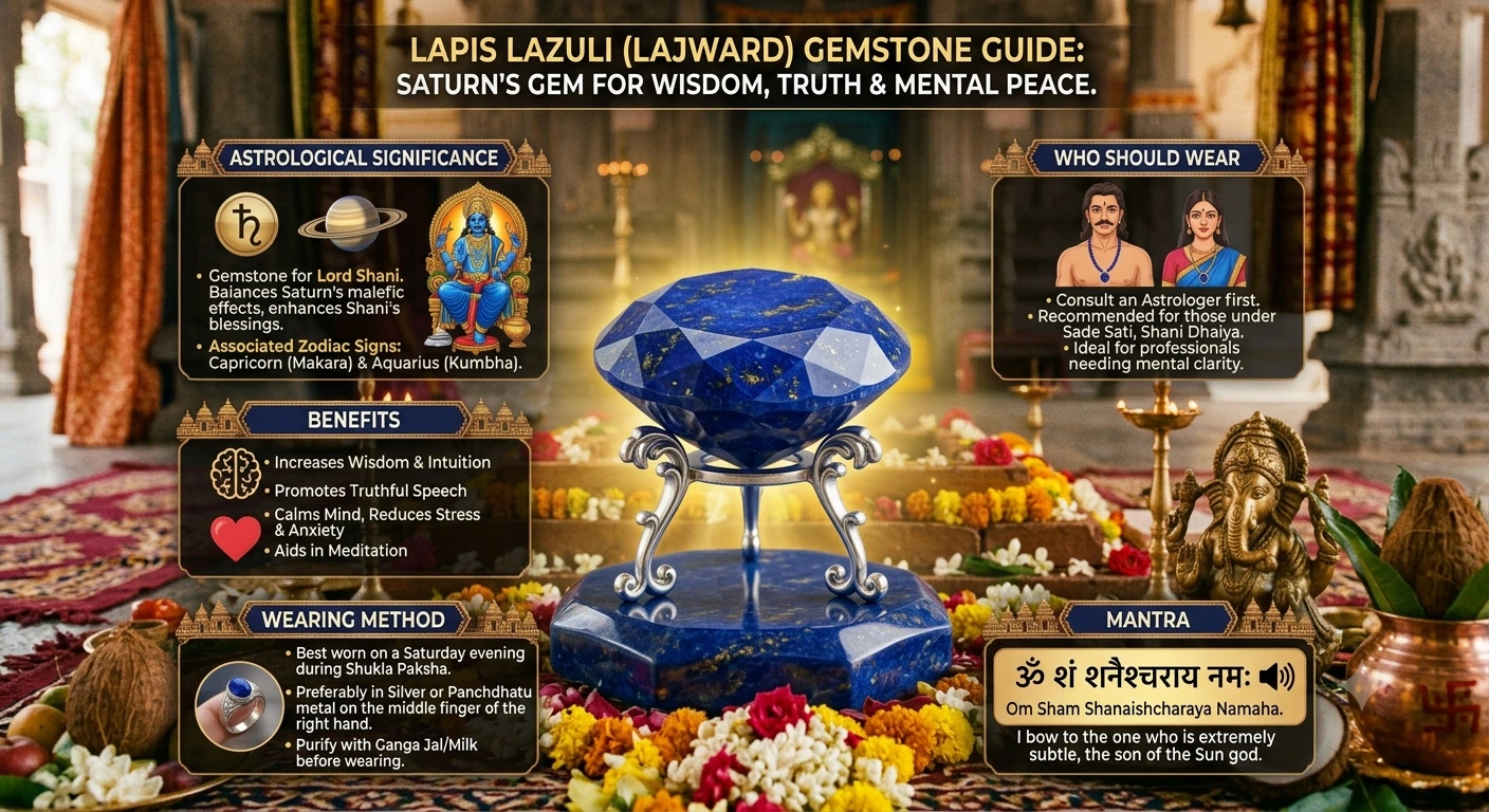 Lapis Lazuli Gemstone - Deep Blue Stone with Golden Pyrite Specks